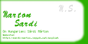 marton sardi business card