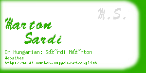 marton sardi business card
